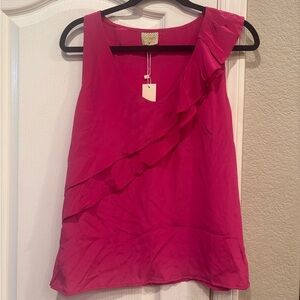 NWT Postella Asymetrical Pink Sleeveless Blouse, Small